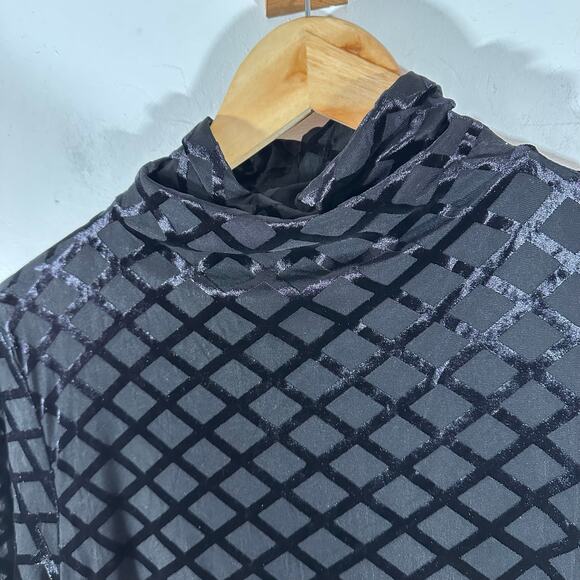 TUCKERNUCK Black Mally Burnout Turtleneck Womans XL Classic Chic - Picture 7 of 12